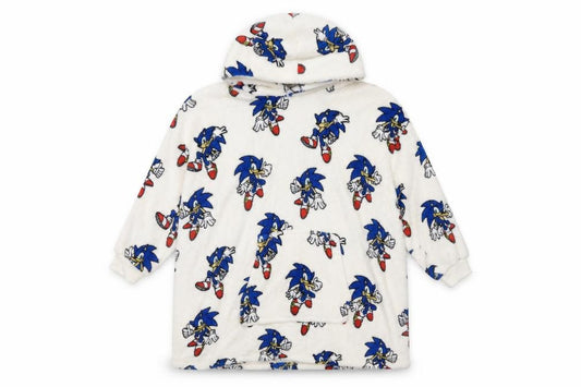 M&S Girls Ivory Sonic Hedgehog 9-10 Years Hooded Fleece Pyjama Top