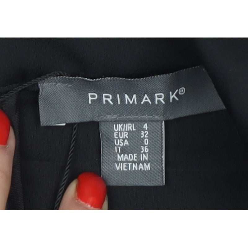 Primark Women Black UK 4 Double-Breasted Collared Tapered Jumpsuit
