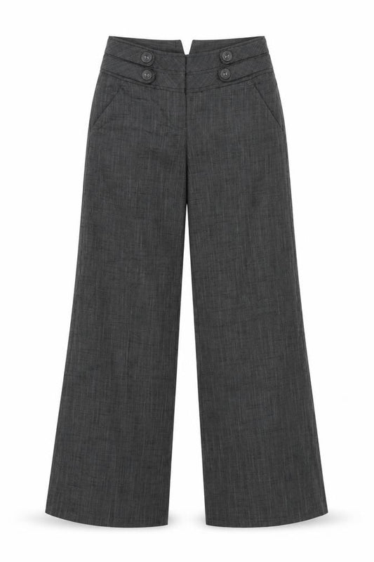 Next Women’s Grey Pinstripe Petite UK 6 Flared Tailored Trousers