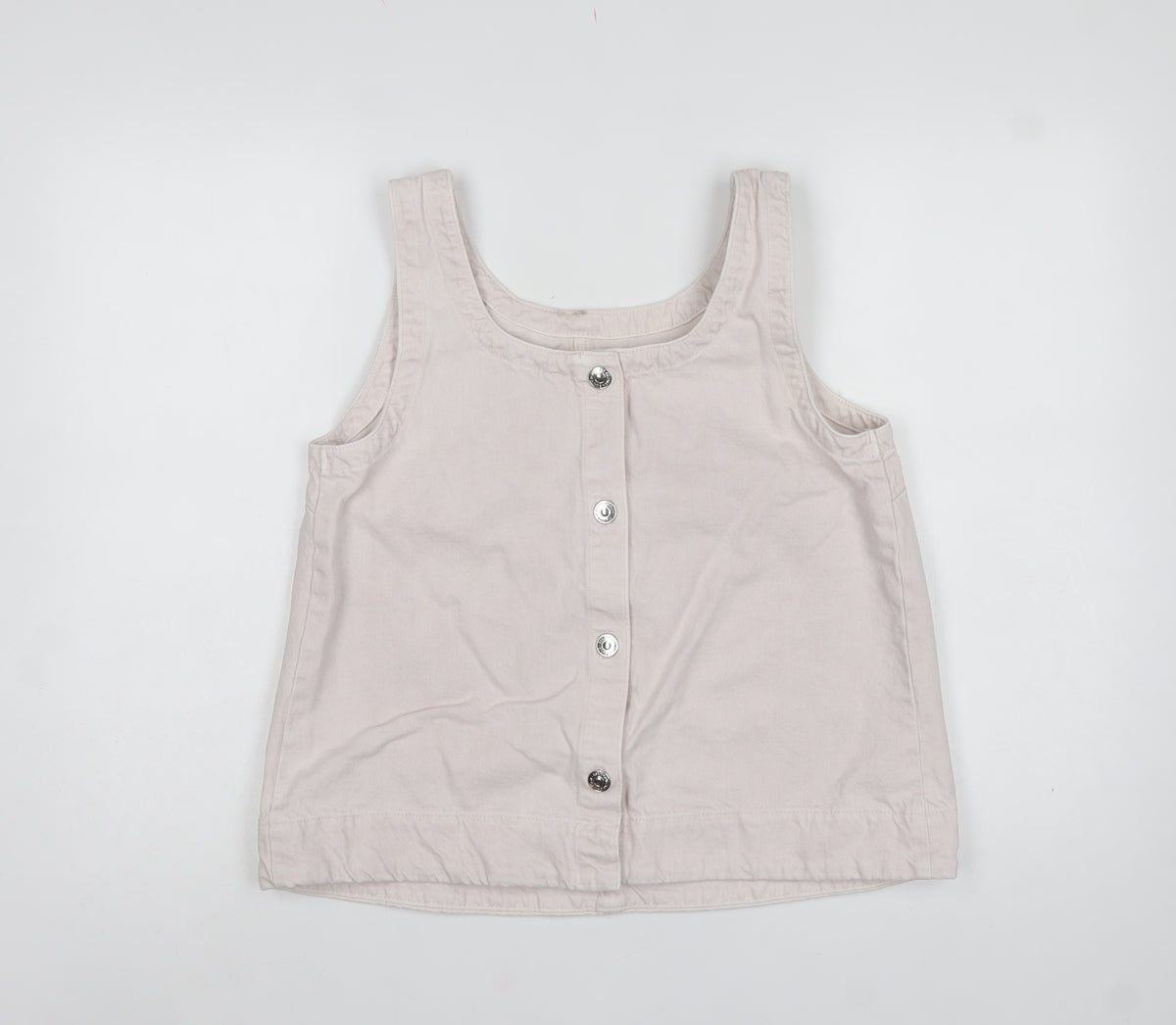 Marks and Spencer Women Pink UK 12 Basic Cotton Button Tank Top