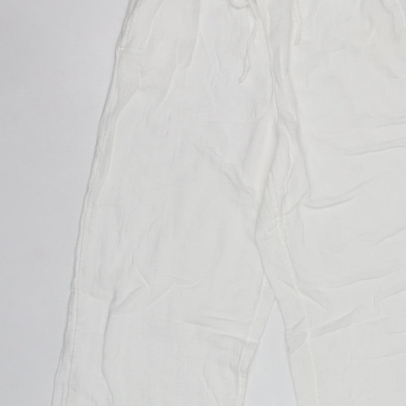 Marks & Spencer Women’s White Size 12 Linen Jogger Trousers