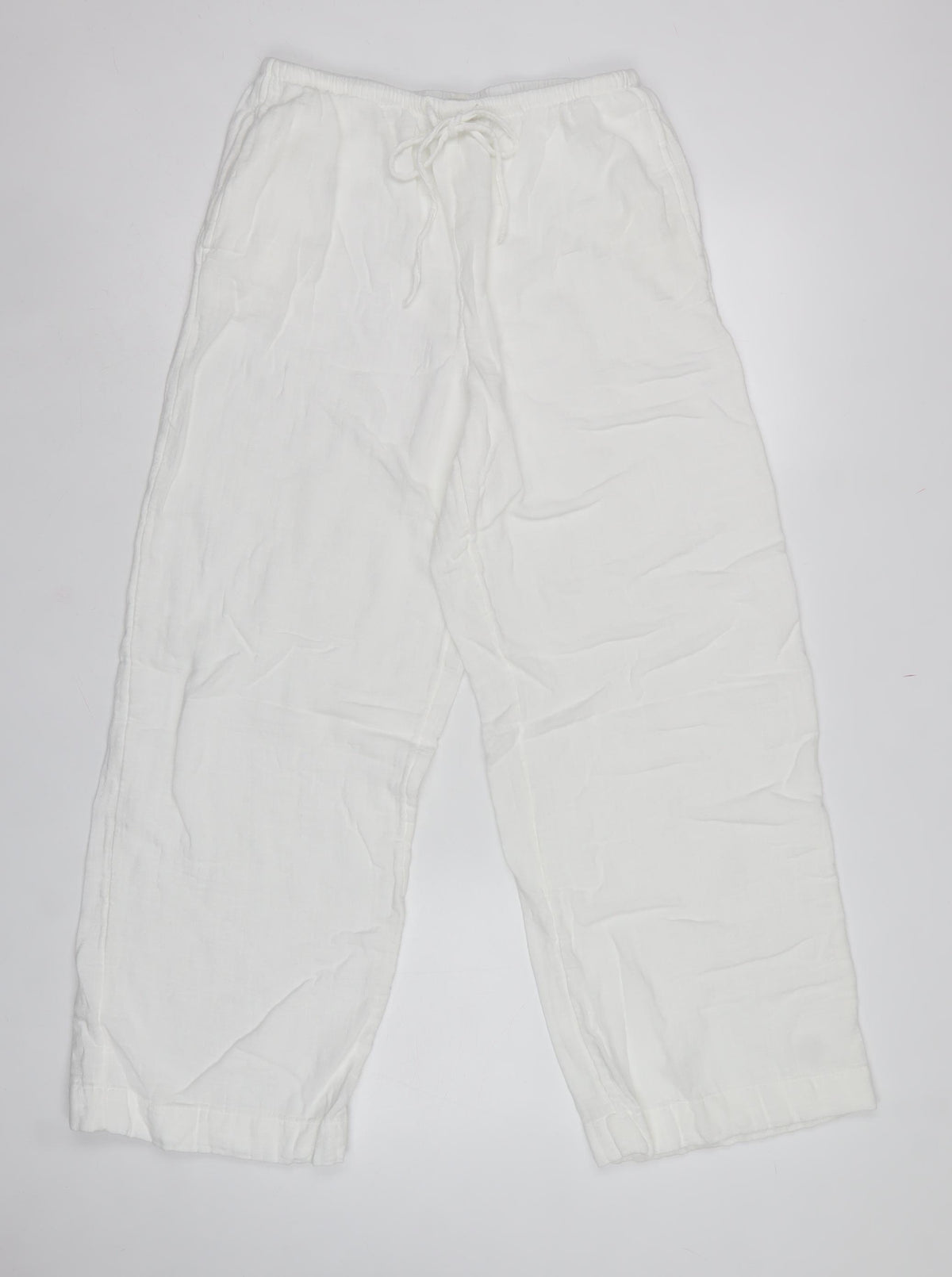 Marks & Spencer Women’s White Size 12 Linen Jogger Trousers