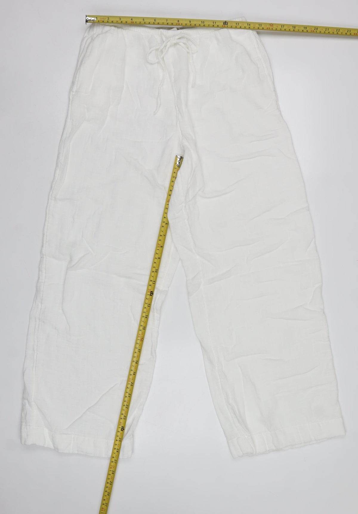 Marks & Spencer Women’s White Size 12 Linen Jogger Trousers