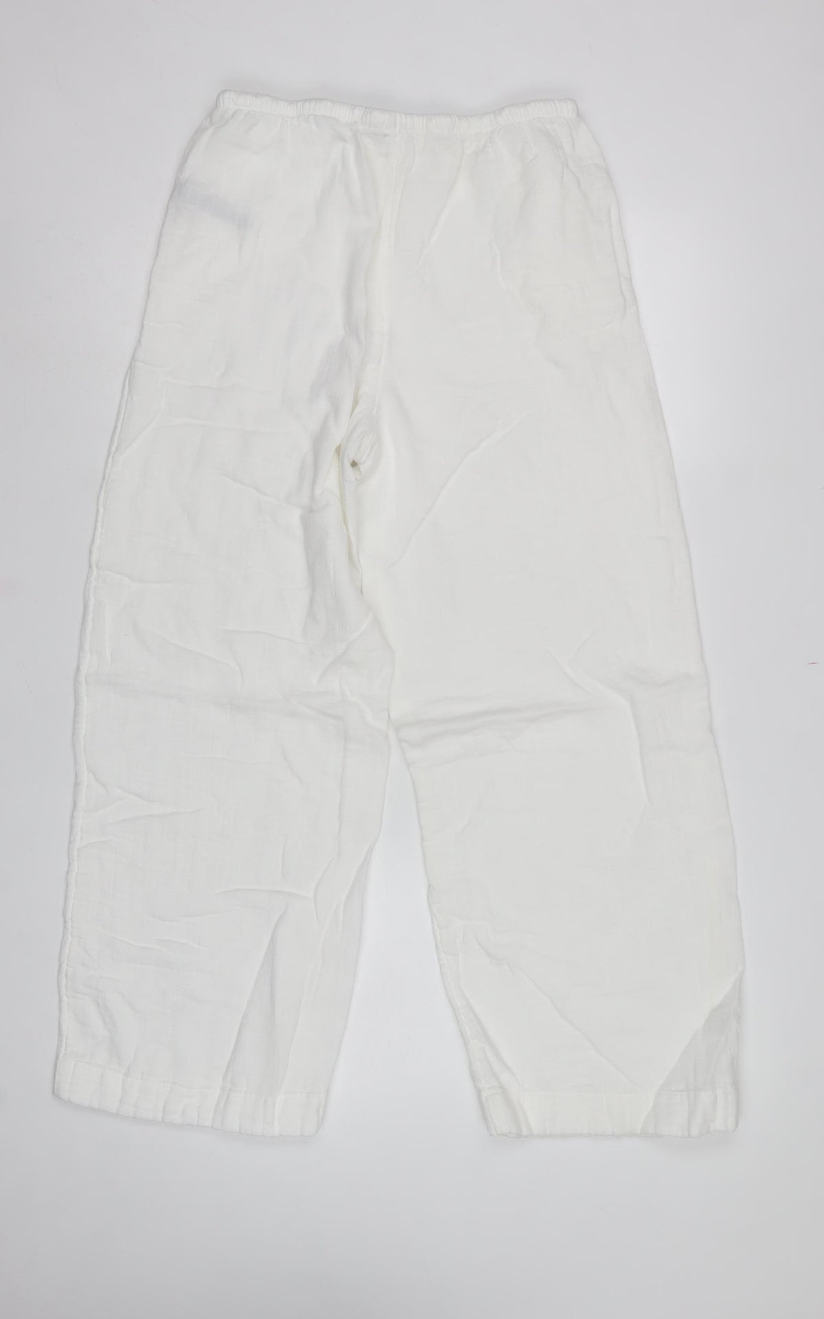 Marks & Spencer Women’s White Size 12 Linen Jogger Trousers