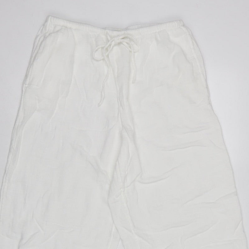 Marks & Spencer Women’s White Size 12 Linen Jogger Trousers