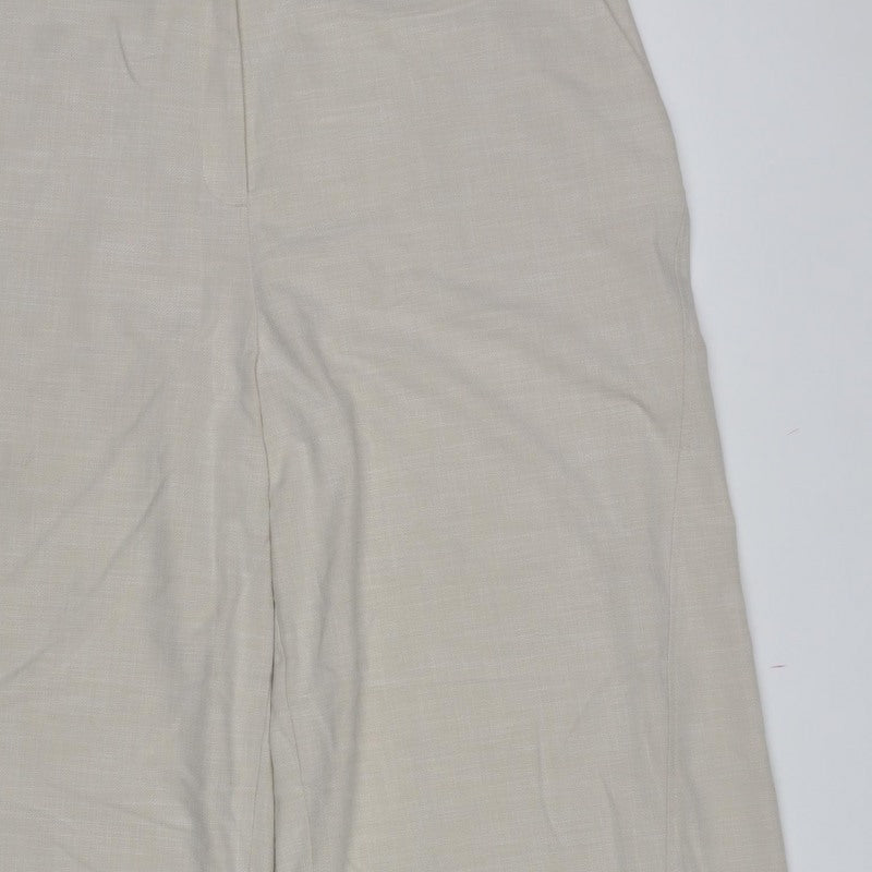 Marks and Spencer Women Beige Size 20 Regular Wide-Leg Trousers