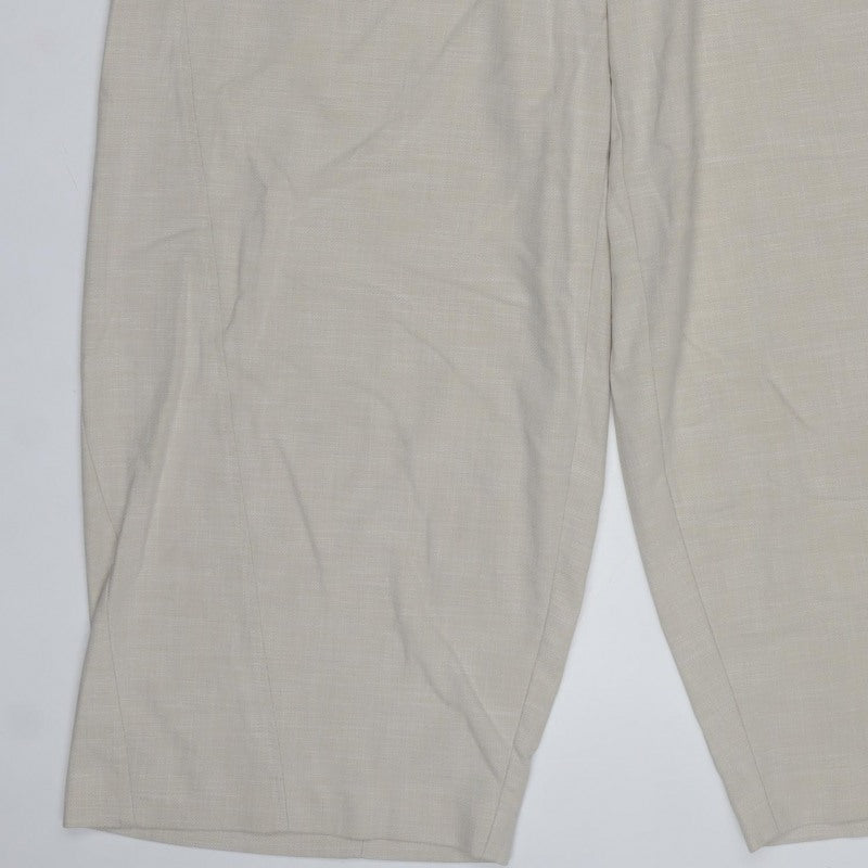 Marks and Spencer Women Beige Size 20 Regular Wide-Leg Trousers