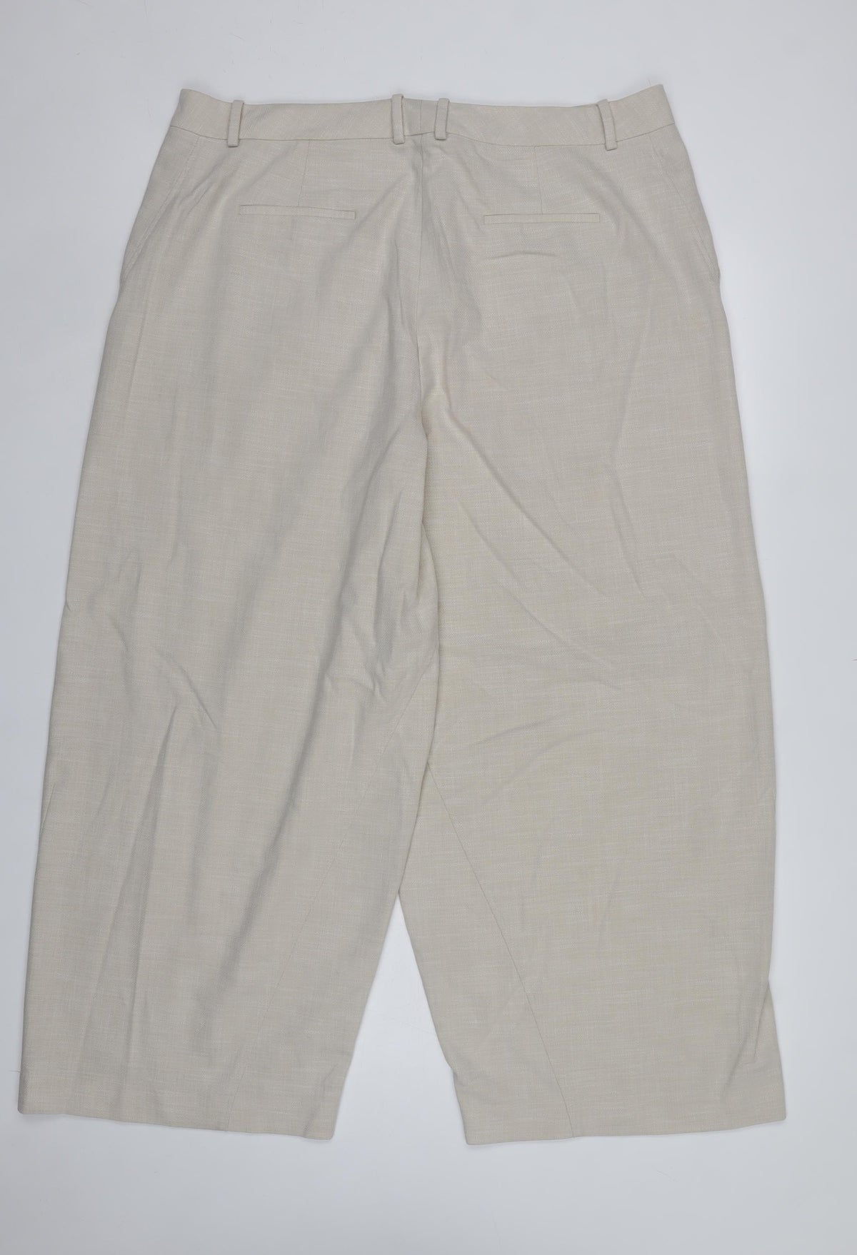 Marks and Spencer Women Beige Size 20 Regular Wide-Leg Trousers