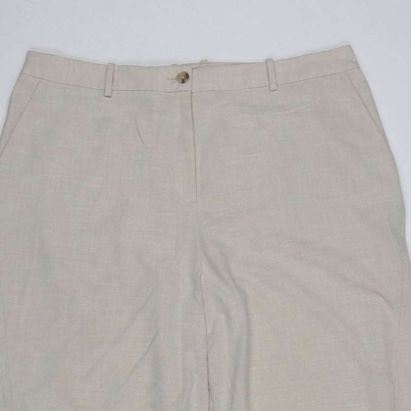 Marks and Spencer Women Beige Size 20 Regular Wide-Leg Trousers