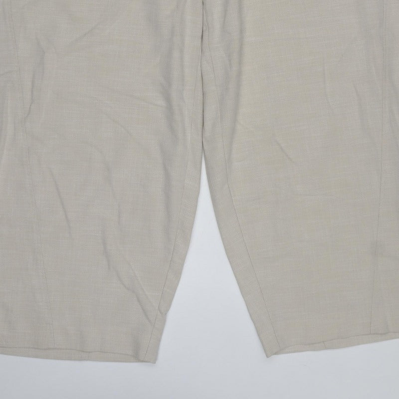 Marks and Spencer Women Beige Size 20 Regular Wide-Leg Trousers