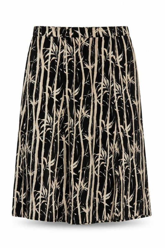 Eugen Klein Women’s Black Beige Floral A-Line Knee Length Skirt UK 16