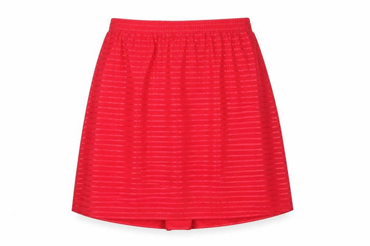 Women Red UK 12 Striped Elastic Waist Midi Skort