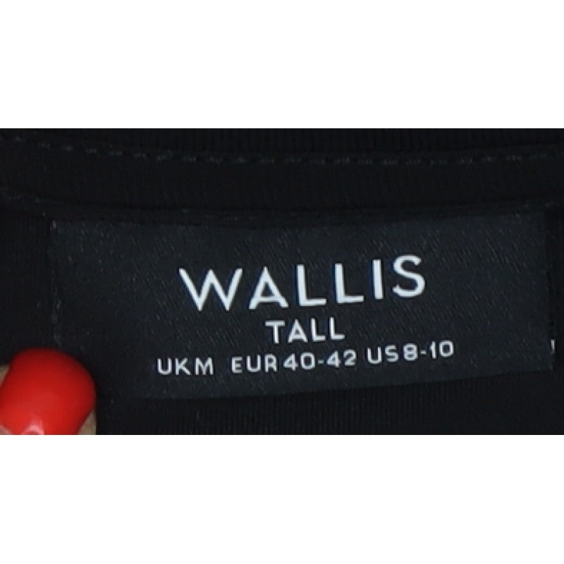 Wallis Women Black M Tall Zip Neck Balloon Sleeve Blouse
