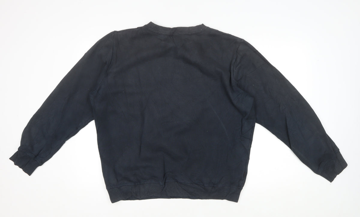 Superdry Men's Black XL Crew Neck Logo Pullover Sweatshirt