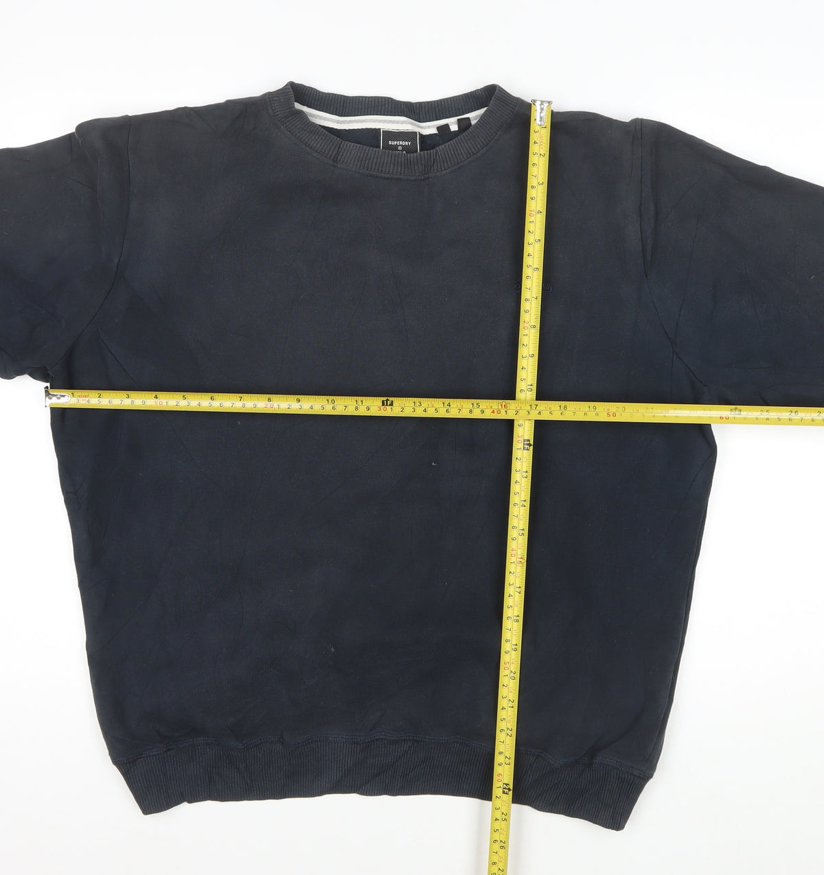 Superdry Men's Black XL Crew Neck Logo Pullover Sweatshirt
