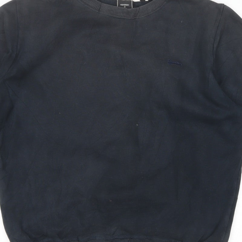 Superdry Men's Black XL Crew Neck Logo Pullover Sweatshirt