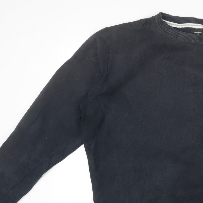 Superdry Men's Black XL Crew Neck Logo Pullover Sweatshirt