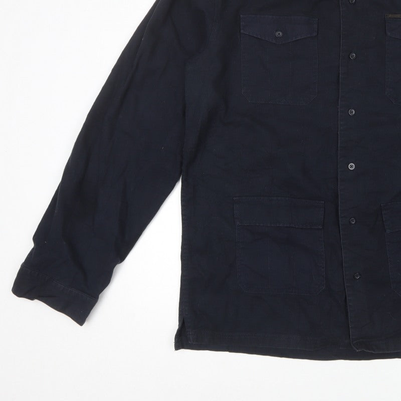 Firetrap Men’s Blue 2XL Military Jacket Cotton 4 Pocket