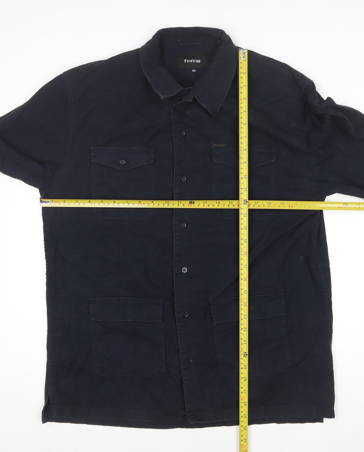 Firetrap Men’s Blue 2XL Military Jacket Cotton 4 Pocket