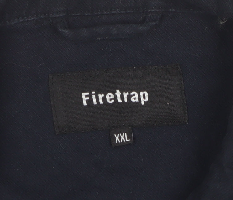 Firetrap Men’s Blue 2XL Military Jacket Cotton 4 Pocket