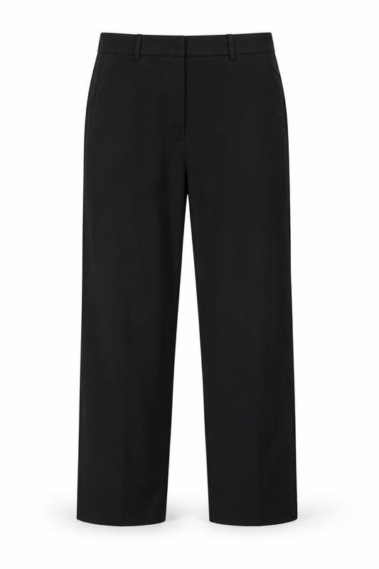 M&S Womens Black UK 12 Regular Tailored Straight Leg Trousers