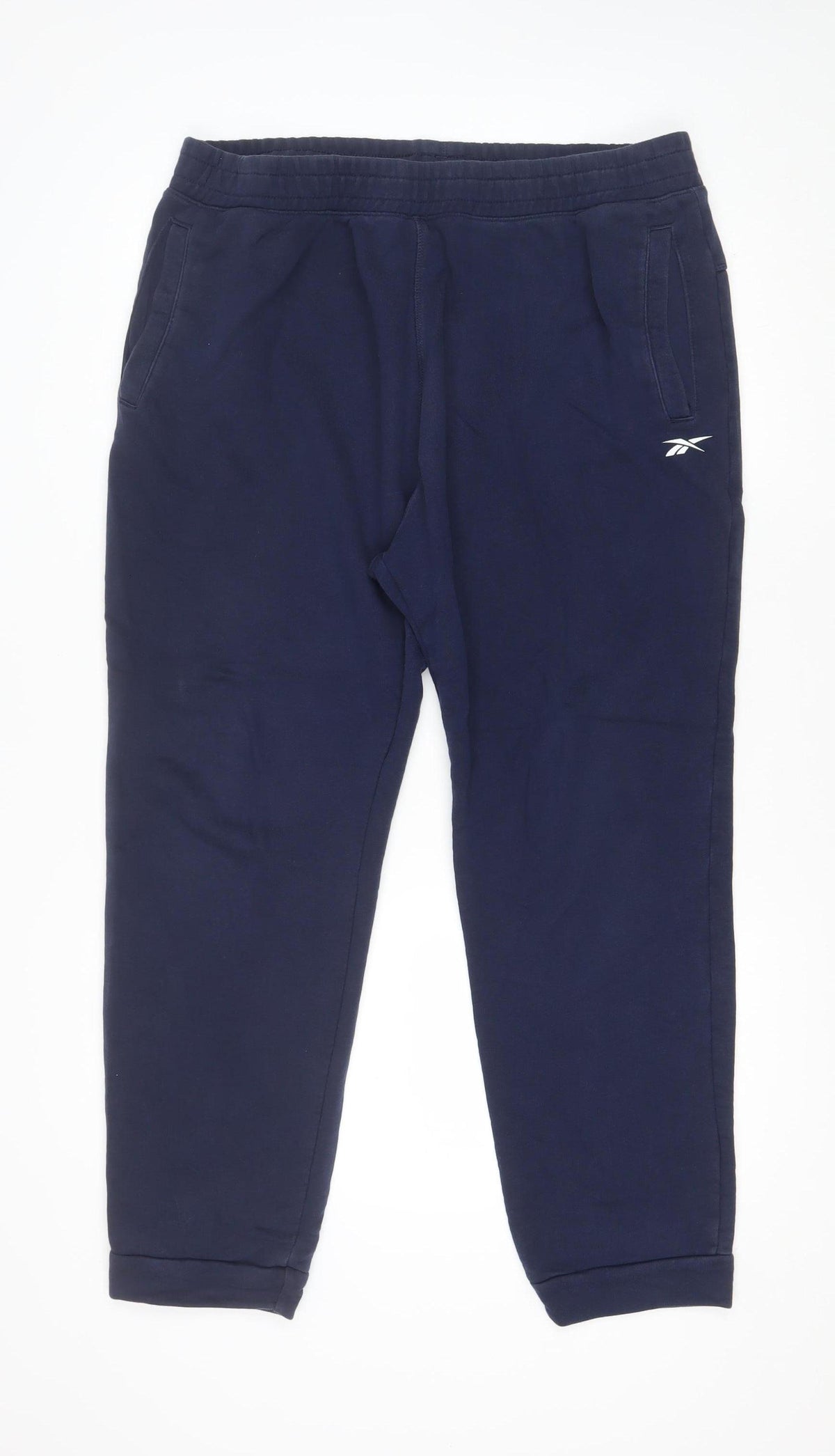 Reebok Men’s Blue XL Jogger Sweatpants Cotton Blend Logo Pockets