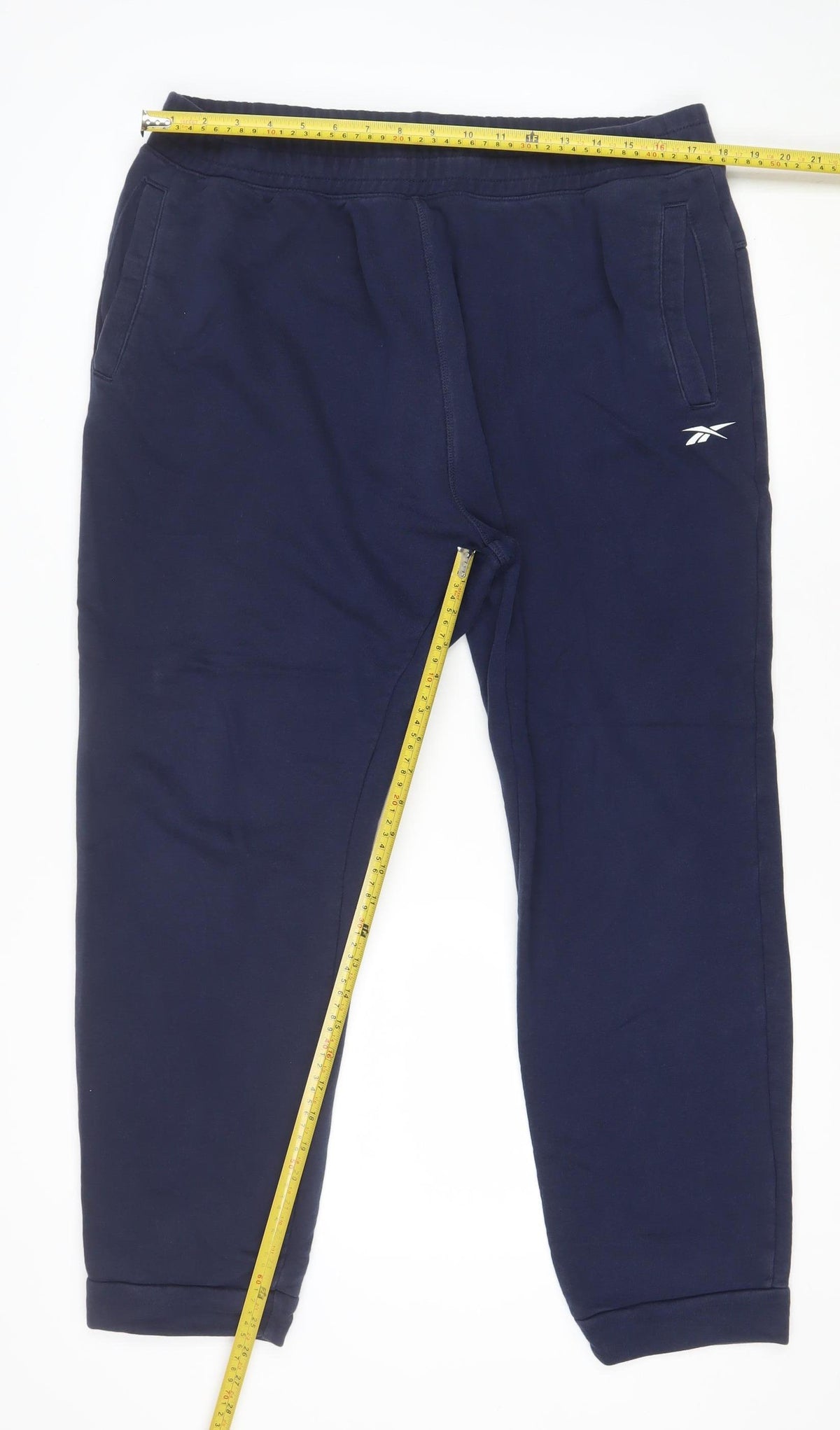 Reebok Men’s Blue XL Jogger Sweatpants Cotton Blend Logo Pockets