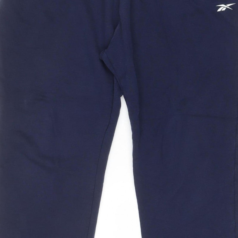 Reebok Men’s Blue XL Jogger Sweatpants Cotton Blend Logo Pockets