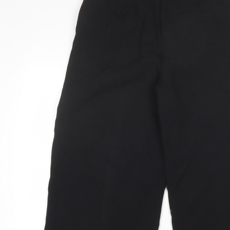 Marks & Spencer Women Black Size 10 Short Wide Leg Tailored Trousers