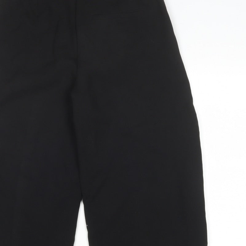 Marks & Spencer Women Black Size 10 Short Wide Leg Tailored Trousers
