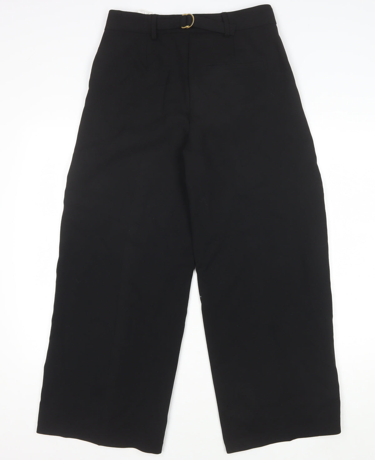 Marks & Spencer Women Black Size 10 Short Wide Leg Tailored Trousers