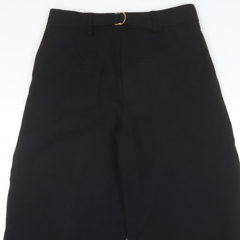 Marks & Spencer Women Black Size 10 Short Wide Leg Tailored Trousers