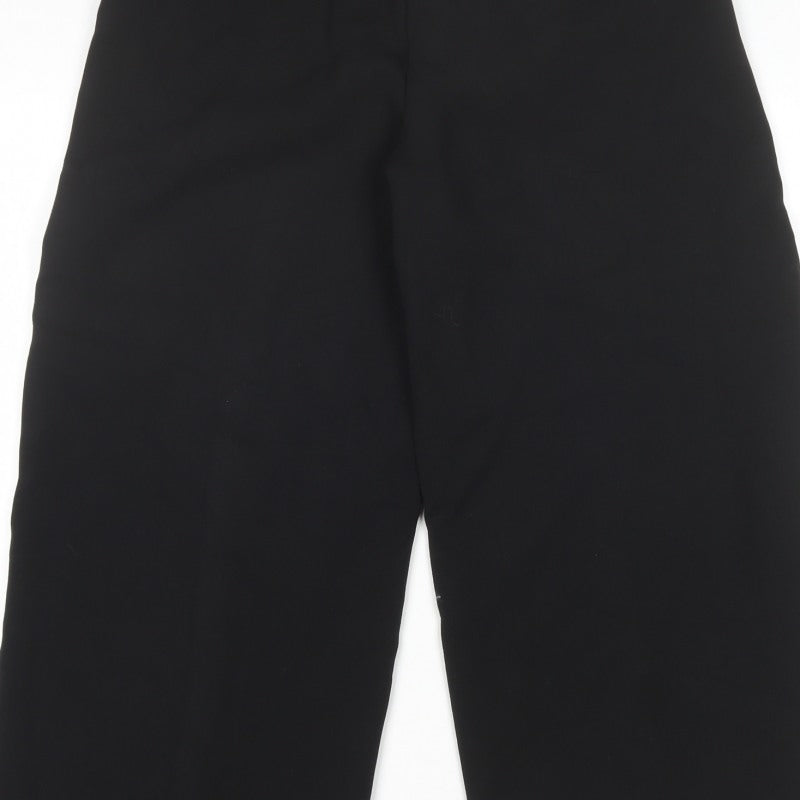 Marks & Spencer Women Black Size 10 Short Wide Leg Tailored Trousers