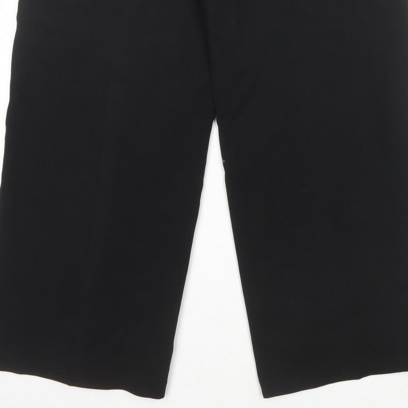 Marks & Spencer Women Black Size 10 Short Wide Leg Tailored Trousers