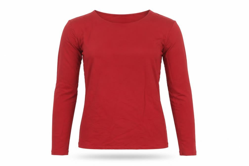 Zara Women Red Size S Basic Slim Fit Long Sleeve Jersey Top