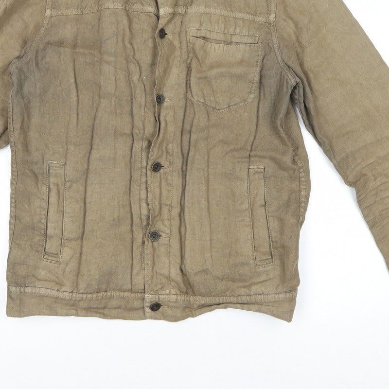 Ted Baker Men’s Beige Linen Button Jacket Size M Casual
