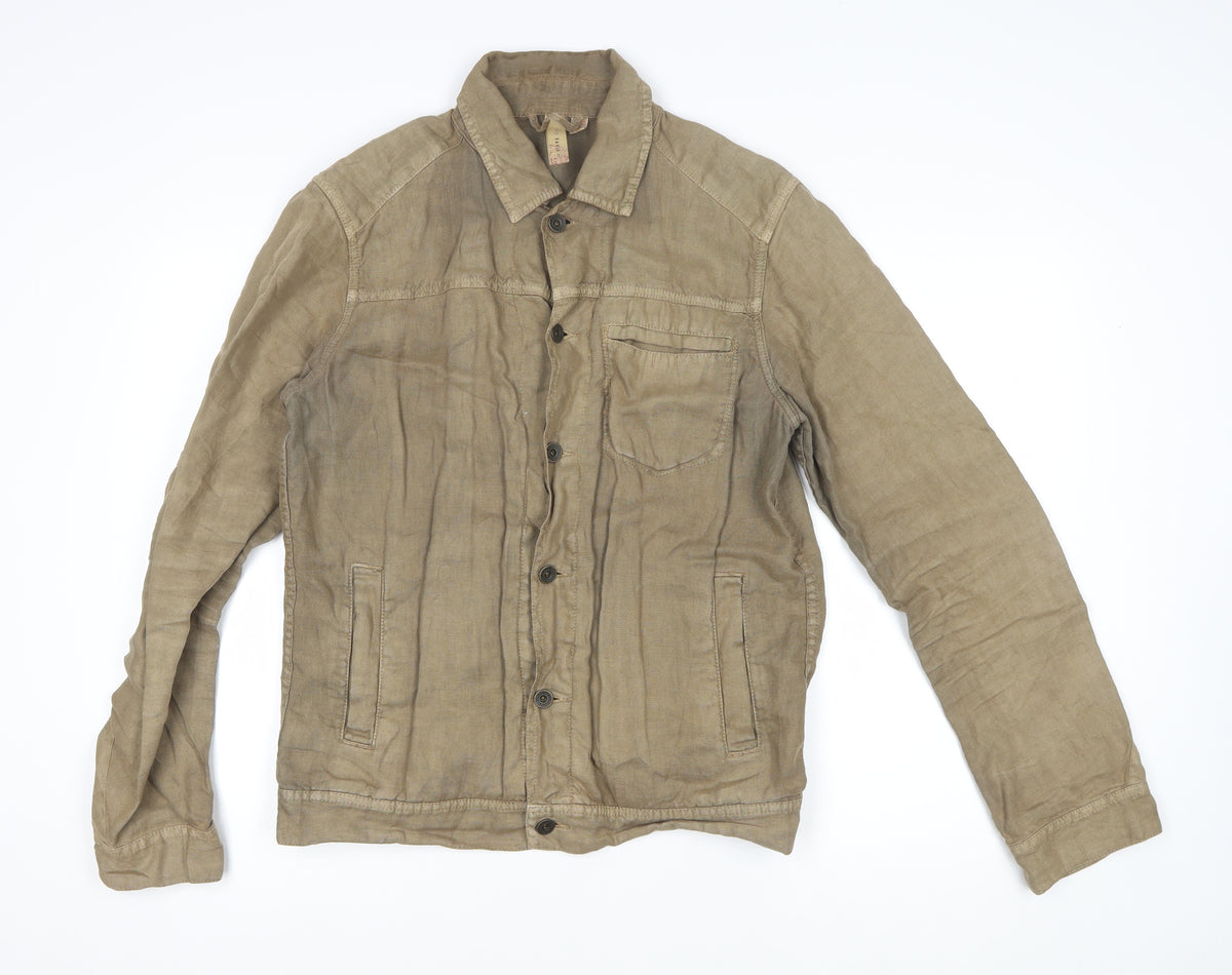 Ted Baker Men’s Beige Linen Button Jacket Size M Casual