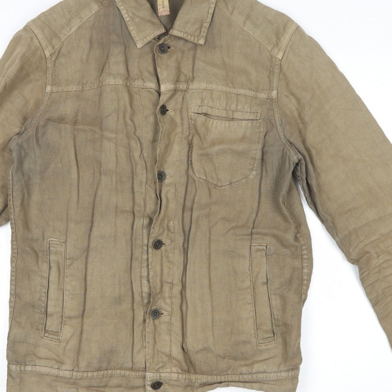 Ted Baker Men’s Beige Linen Button Jacket Size M Casual