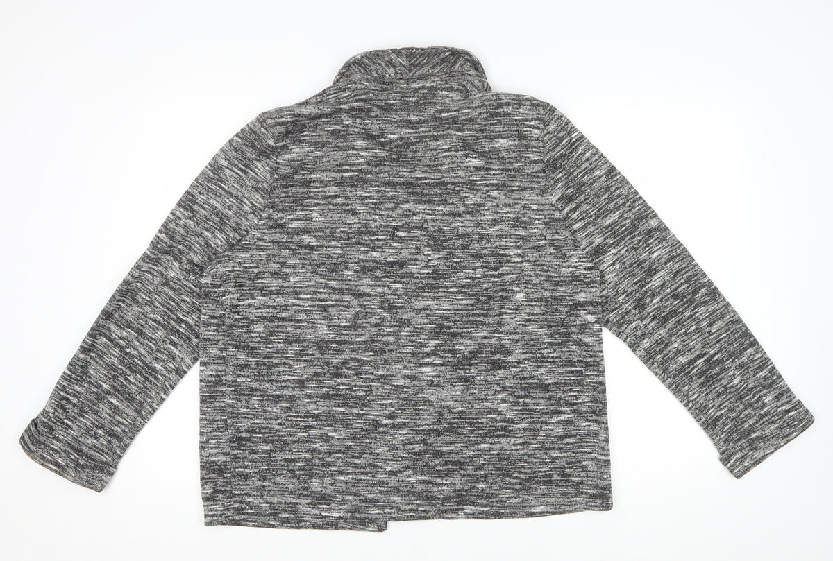 New Look Women’s Grey Marl Knit Coatigan Open Front Size 18