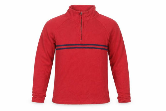 Gap Kids Boys Red XL 12 Years Quarter Zip Cotton Striped Sweatshirt