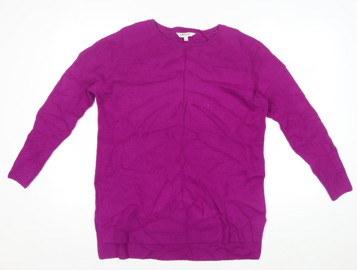 L.K. Bennett Women’s Purple S Wool Cashmere Crew Neck Pullover Jumper