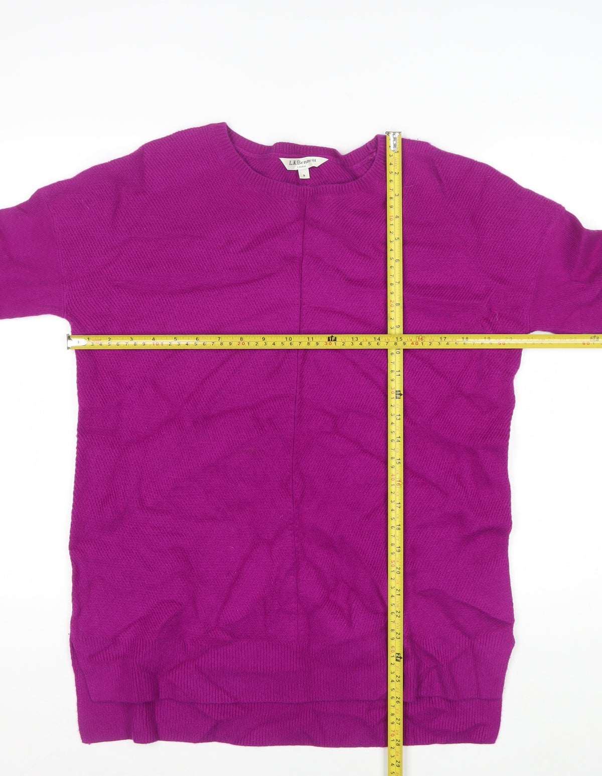 L.K. Bennett Women’s Purple S Wool Cashmere Crew Neck Pullover Jumper