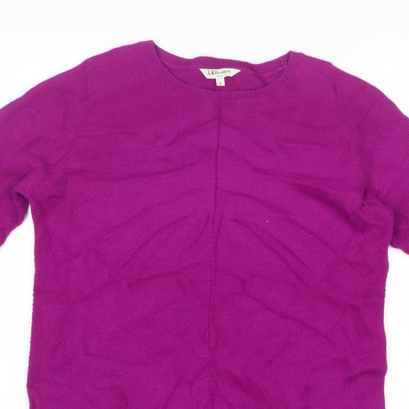 L.K. Bennett Women’s Purple S Wool Cashmere Crew Neck Pullover Jumper