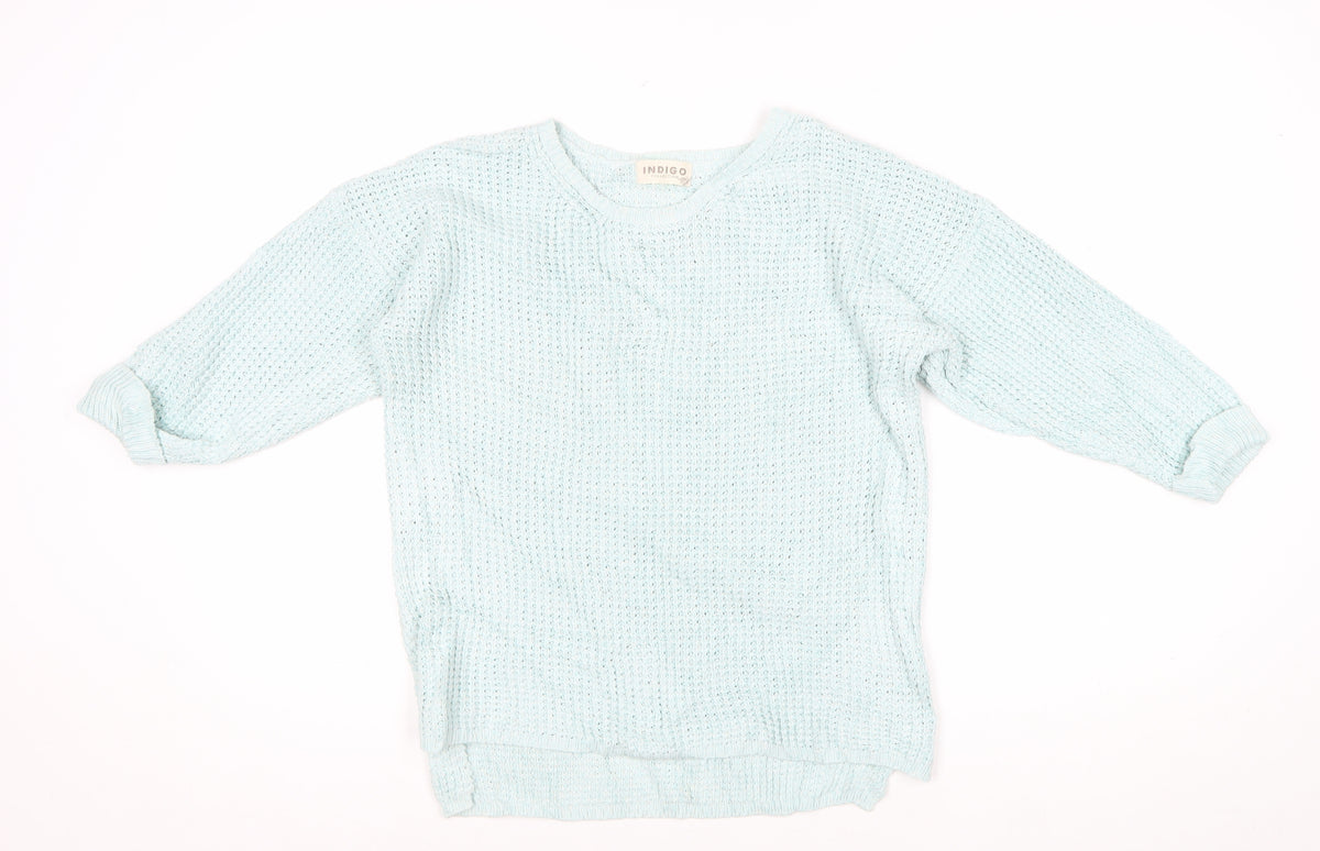 Marks and Spencer Women Mint Green UK 10 Open Knit Oversized Jumper