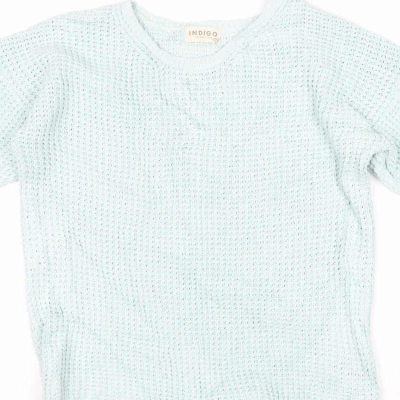 Marks and Spencer Women Mint Green UK 10 Open Knit Oversized Jumper