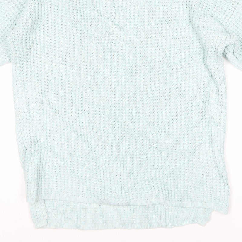 Marks and Spencer Women Mint Green UK 10 Open Knit Oversized Jumper