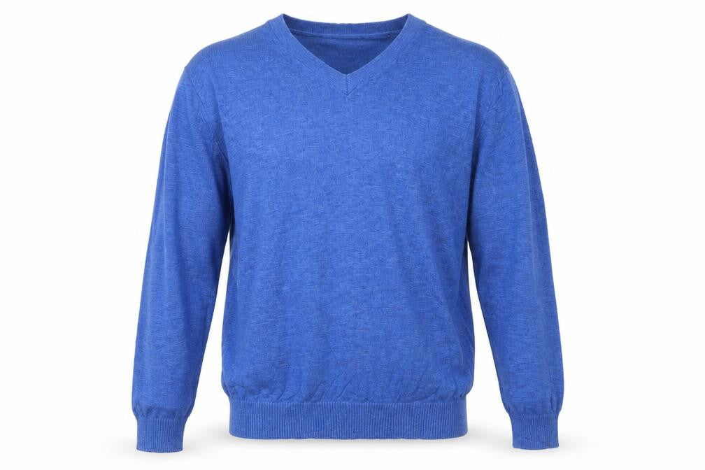 Gap Men Blue Medium V-Neck Cotton Pullover Jumper Classic Knit