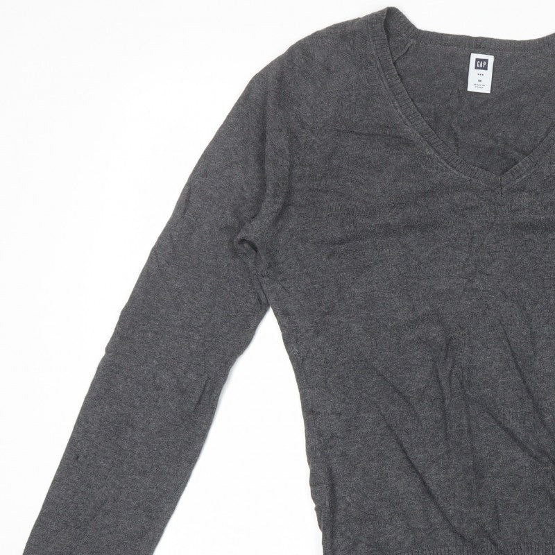 GAP Men’s Grey M V-Neck Fine Knit Pullover Jumper