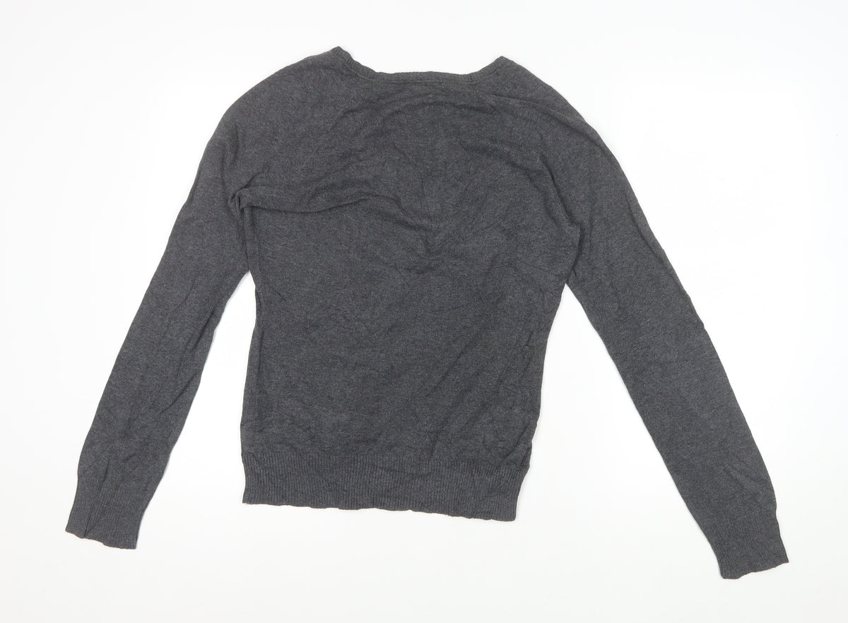 GAP Men’s Grey M V-Neck Fine Knit Pullover Jumper