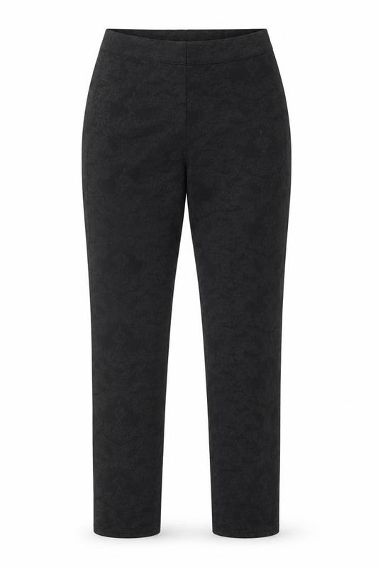 East Women’s Black Floral Jacquard Skinny Trousers Size S